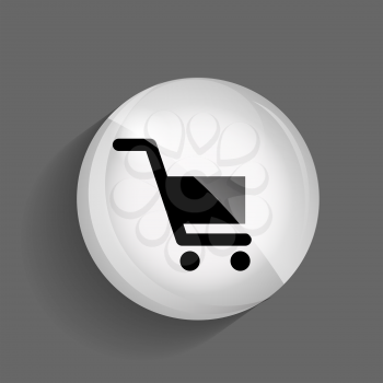 Shopping Glossy Icon Vector Illustration on Gray Background. EPS10