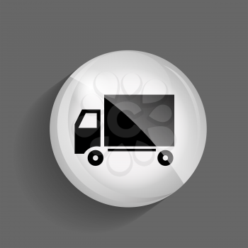 Delivery  Glossy Icon Vector Illustration on Gray Background. EPS10
