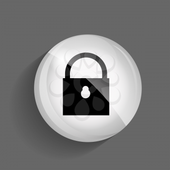 Security Glossy Icon Vector Illustration on Gray Background. EPS10