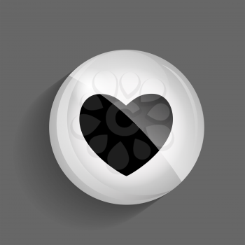 Heart Glossy Icon Vector Illustration on Gray Background. EPS10
