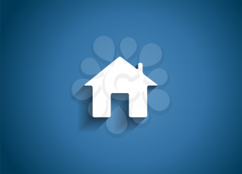 Home Glossy Icon Vector Illustration on Blue Background. EPS10