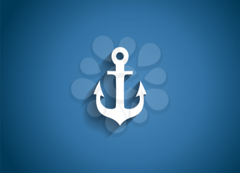 Sea Glossy Icon Vector Illustration on Blue Background. EPS10