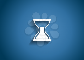 Time Glossy Icon Vector Illustration on Blue Background. EPS10