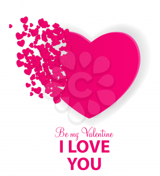 Happy Valentines Day Card with Heart. Vector Illustration. EPS10