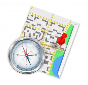 Navigation icon on White. Vector Illustration. EPS10