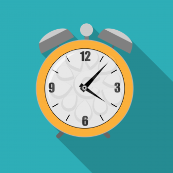 Flat Alarm Clock Icon Vector Illustration. EPS10