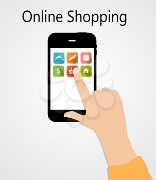 Online Shopping Flat Concept Vector Illustration. EPS10