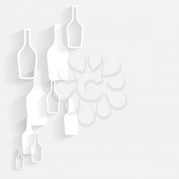 vector illustration. White silhouette alcohol bottle. EPS10