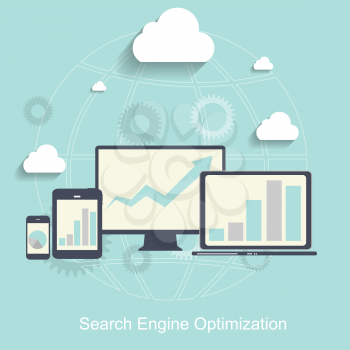 Colored Search Engine Optimization. Vector Illustration. EPS10