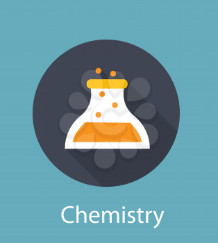 Chemistry Flat Concept Icon Vector Illustration. EPS10
