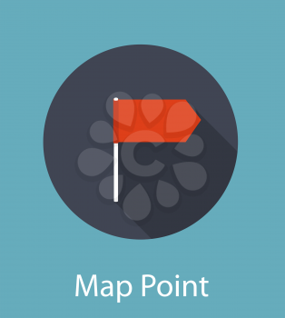 Map Point Flat Icon Concept Vector Illustration