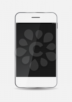White Mobile Phone Isolated Vector Illustration. EPS10