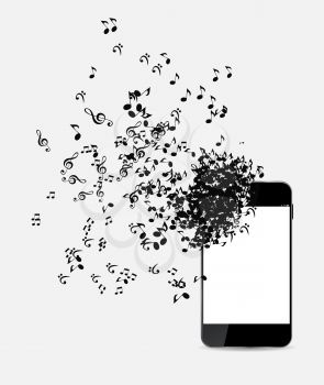 Black Mobile Phone isolated Vector Illustration. EPS10