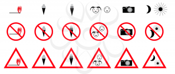 Set of Prohibition Signs. Vector Illustration. EPS10