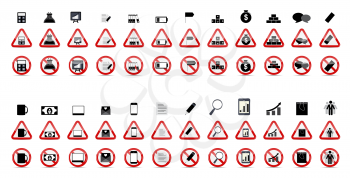 Set of Prohibition Signs. Vector Illustration. EPS10