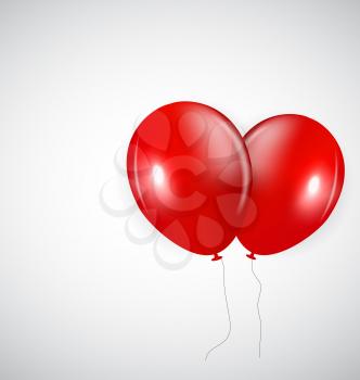 Set of Red Balloons, Vector Illustration. EPS10