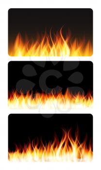 Burning Flame of Fire Banner. Vector Illustration. EPS10