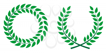 Award Laurel Wreath. Winner Leaf label,  Symbol of Victory. Vector Illustration EPS10