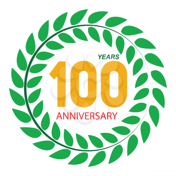 Template Logo 100 Anniversary in Laurel Wreath Vector Illustration EPS10