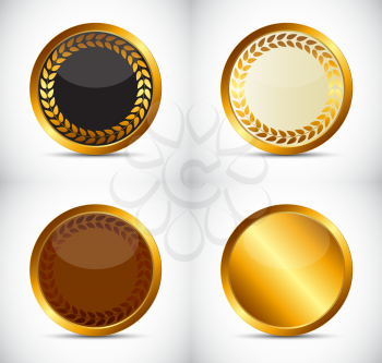 Abstract Gold Label Tamplete with Place for Your Text Vector Illustration EPS10