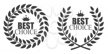 Award Laurel Wreath Best Choice Label Vector Illustration EPS10