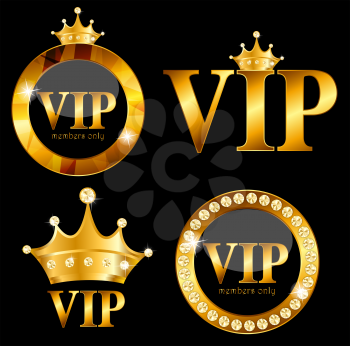 VIP Members Card on Black Background. Vector Illustration EPS10