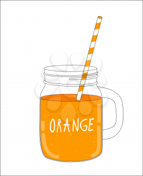 Fresh Orange Smoothie. Healthy Food. Vector Illustration EPS10