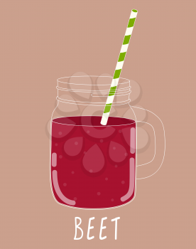 Fresh Beet Smoothie. Healthy Food. Vector Illustration EPS10