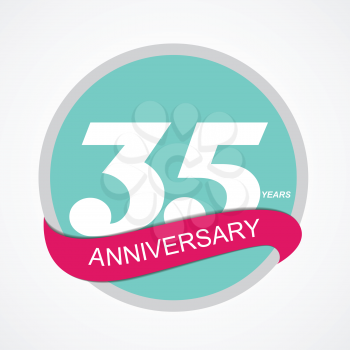 Template Logo 35 Anniversary Vector Illustration EPS10