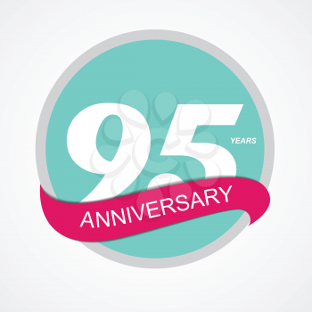 Template Logo 95 Anniversary Vector Illustration EPS10
