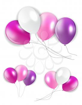 Set of Colored Balloons, Isolated Illustration. EPS10