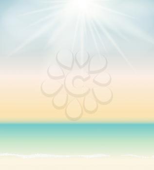 Summer Time Sea and Sky Vector Background Illustration EPS10