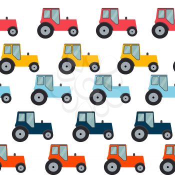 Ftat Tractor Seamless Pattern Background Vector Illustration EPS10