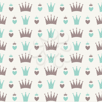 Princess Seamless Pattern Background Vector Illustration