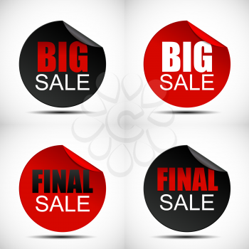 Circle Big Sale Label Set Vector Illustration EPS10