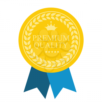 Art Flat Premium Quality Medal Icon for Web. Medal icon app. Medal icon best. Medal icon sign. Medal icon Premium Quality Gold. Vector Illustration