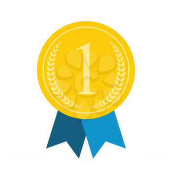 Art Flat Medal Icon for Web. Medal icon app. Medal icon best. Medal icon sign. Medal icon 1 First Place Gold.