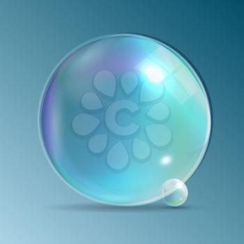 Transparent Bubbles on Dark Blue Background. Vector Illustration EPS10