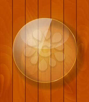 Glass Frame on Checkered  Abstract Woody Background. Vector Illustration. EPS10