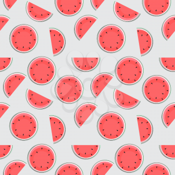 Seamless Pattern Background with Watermelon. Vector Illustration. EPS10