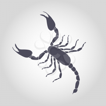 Black Scorpion Silhouette Icon Vector Illustration EPS10