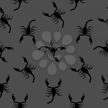 Large Scorpion Silhouette Seamless Pattern Background Vector Illustration EPS10