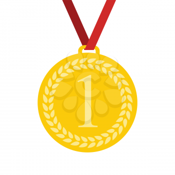 Art Flat Medal Icon for Web. Medal icon app. Medal icon best. Medal icon sign. Medal icon 1 First Place Gold.