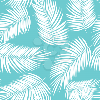 Palm Leaf Vector Seamless Pattern Background Illustration EPS10