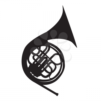 Musical Instrument Horn, which is Used in Symphony Orchestras and Brass Nands. Vector Illustration. EPS10