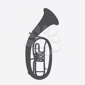 Widely Menzurny Brass Instrument Tube. Vector Illustration. EPS10