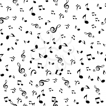 Abstract Music Notes Seamless Pattern Background Vector Illustration for Your Design EPS10