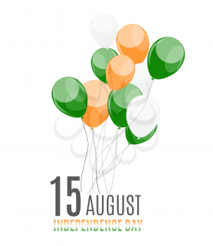 Indian Independence Day Background with Balloons. Vector Illustration
