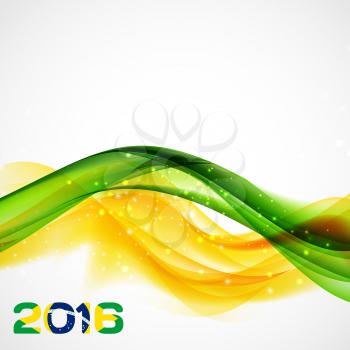 Abstract patterns of color flag of Brazil with inscription 2016. Vector Illustration. EPS10