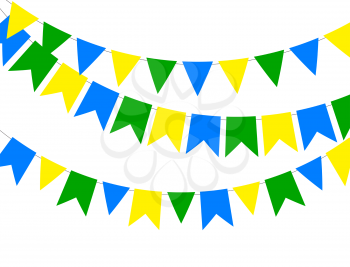Festive boxes of color flag of Brazil on White Background. Vector Illustration. EPS10